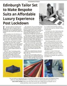 Edinburgh tailor makes bespoke suits a luxury for all